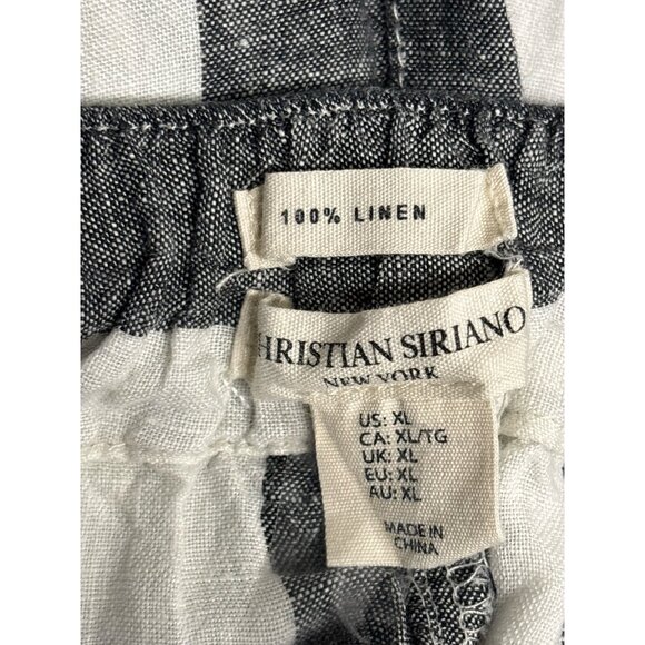 Christian Siriano Striped Linen Pants XL Black & White Comfortable Lightweight - Picture 3 of 7